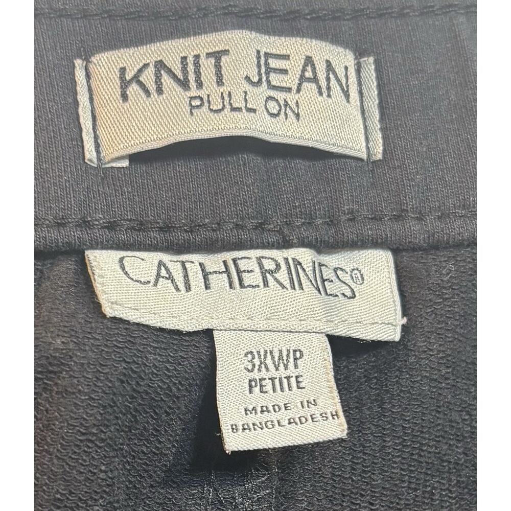 Catherines Knit Jean Pull On Pants Womens 3XWP Petite Black Stretch Plus Size - Picture 6 of 7